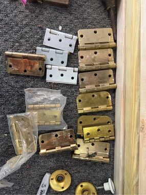 Assorted Door Hinges in Brass and Silver Finish